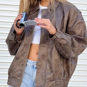 Beginning Boutique Brown Leather Jacket